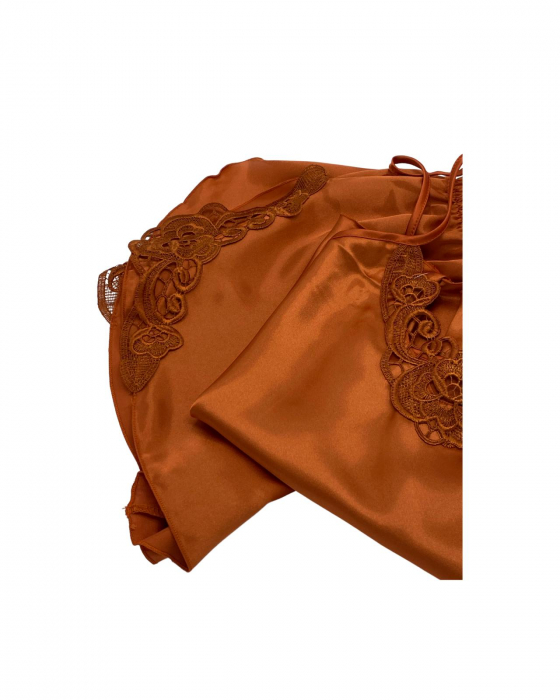 Pijama scurtă din satin Orange [3]