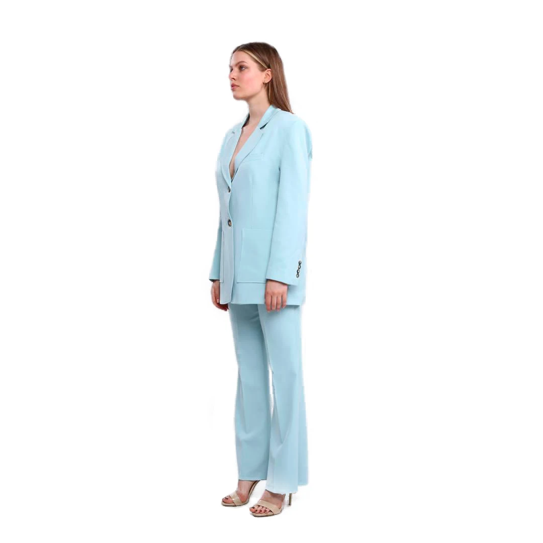 Costum dama albastru bleu Oversized Baby Blue [2]