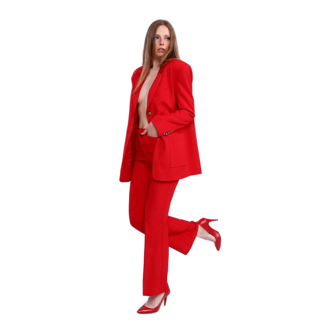 Costum dama rosu oversized Sangria [2]