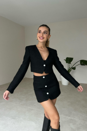 Costume - Costum Sacou+Fusta Negru | Colectia Hugo Studio 2023
