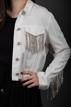 Geaca Denim Handmade Ivi cu franjuri [3]