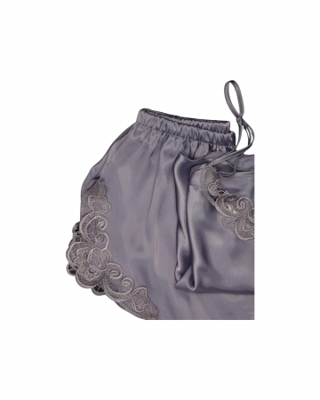 Pijama scurtă din satin Mauve Tinge [1]