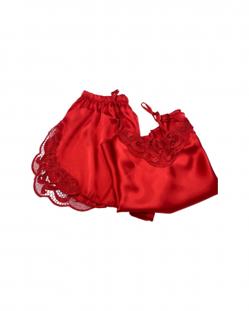 Pijamale scurte damă din satin Red [1]