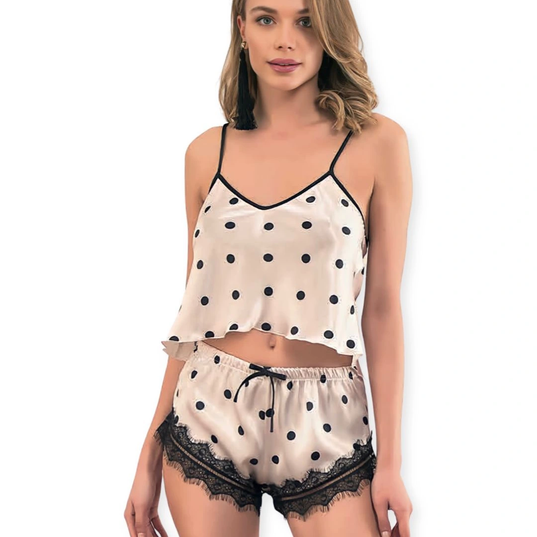 Pijama satin Premium dots - Pijama scurta dama [1]