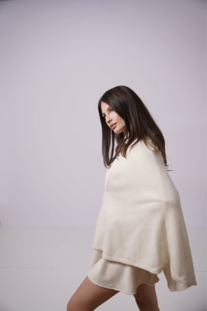Piese Cașmir 100% - Poncho din Cașmir 100% – Ivory Softness