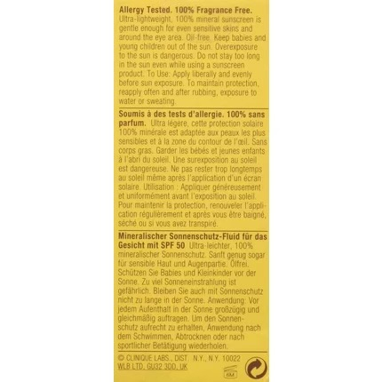 SPF 50 Cremă Solară Minerală Fluidă pentru Față Clinique [2]