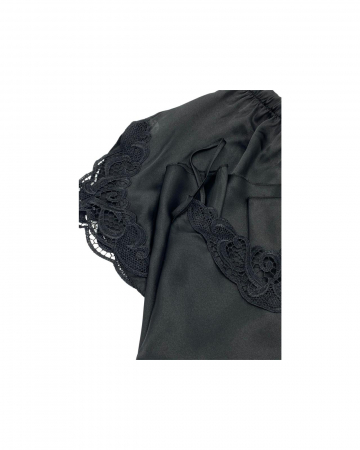 Pijama scurtă din satin Black [2]