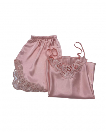 Pijama scurtă din satin Tender Pink [1]