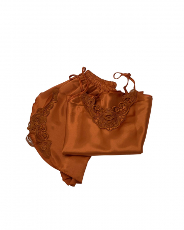 Pijama scurtă din satin Orange [1]