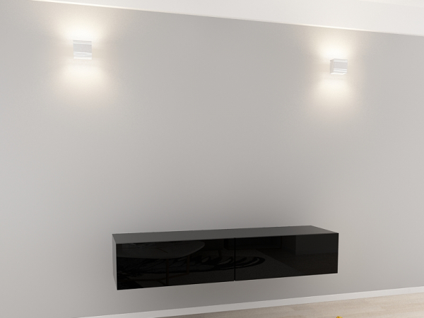 Comodă TV 160 MDF Negru Lucios - Quadro | Modul Mobilier Suspendat Premium Configurabil Fără Mânere/Push to Open - Hulgo Mobili [2]