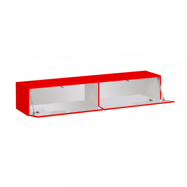 Comodă TV 160 MDF Rosu Lucios - Quadro | Modul Mobilier Suspendat Premium Configurabil Fără Mânere/Push to Open - Hulgo Mobili [3]
