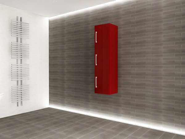 Corp Baie EOS Suspendat 3 Uși MDF Bordo Lucios 120x30x30 cm | Mobilier Baie Modern, Premium, Configurabil si Personalizabil - Hulgo Mobili [4]