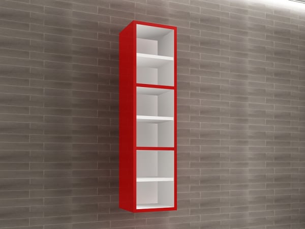 Corp Baie EOS Suspendat 3 Uși MDF Rosu Lucios 120x30x30 cm | Mobilier Baie Modern, Premium, Configurabil si Personalizabil - Hulgo Mobili [3]