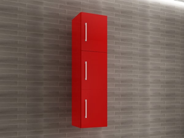 Corp Baie EOS Suspendat 3 Uși MDF Rosu Lucios 120x30x30 cm | Mobilier Baie Modern, Premium, Configurabil si Personalizabil - Hulgo Mobili [2]