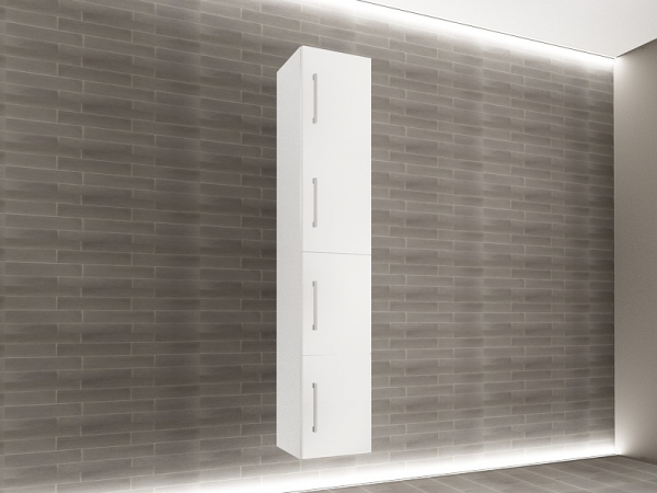 Corp Baie EOS Suspendat 4 Uși MDF Alb Lucios 160x30x30 cm | Mobilier Baie Modern, Premium, Configurabil si Personalizabil - Hulgo Mobili [2]