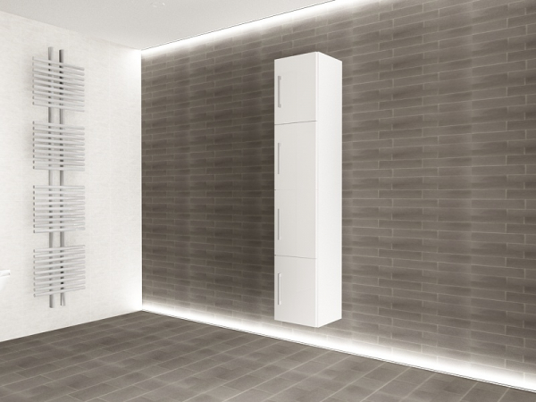 Corp Baie EOS Suspendat 4 Uși MDF Alb Lucios 160x30x30 cm | Mobilier Baie Modern, Premium, Configurabil si Personalizabil - Hulgo Mobili [4]