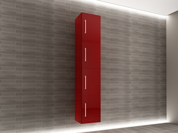 Corp Baie EOS Suspendat 4 Uși MDF Bordo  Lucios 160x30x30 cm | Mobilier Baie Modern, Premium, Configurabil si Personalizabil - Hulgo Mobili [2]