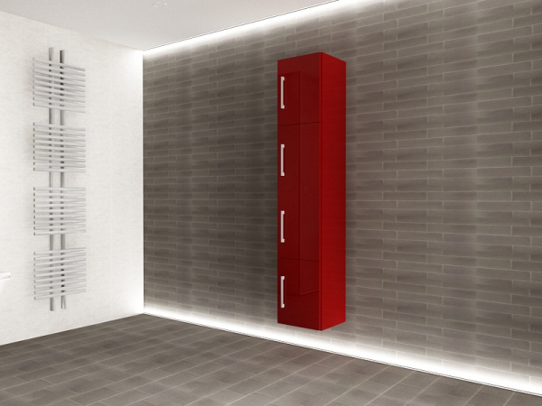 Corp Baie EOS Suspendat 4 Uși MDF Bordo  Lucios 160x30x30 cm | Mobilier Baie Modern, Premium, Configurabil si Personalizabil - Hulgo Mobili [4]