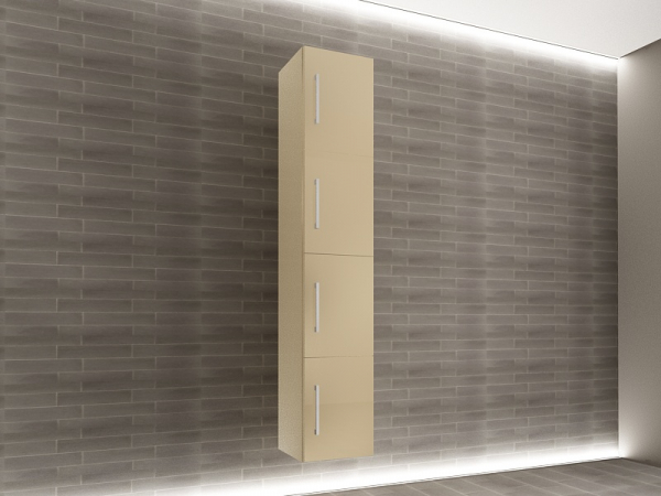 Corp Baie EOS Suspendat 4 Uși MDF Cappuccino  Lucios 160x30x30 cm | Mobilier Baie Modern, Premium, Configurabil si Personalizabil - Hulgo Mobili [2]