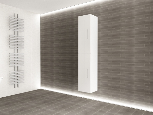 Corp Baie EOS Suspendat 2 Uși MDF Alb Lucios 160x30x30 cm | Mobilier Baie Modern, Premium, Configurabil si Personalizabil - Hulgo Mobili [4]