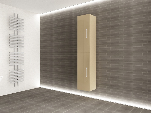 Corp Baie EOS Suspendat 2 Uși MDF Cappuccino Lucios 160x30x30 cm | Mobilier Baie Modern, Premium, Configurabil si Personalizabil - Hulgo Mobili [4]