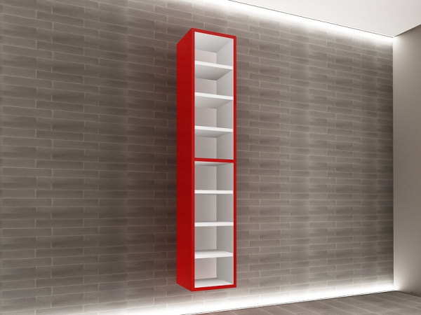 Corp Baie EOS Suspendat 2 Uși MDF Rosu Lucios 160x30x30 cm | Mobilier Baie Modern, Premium, Configurabil si Personalizabil - Hulgo Mobili [3]