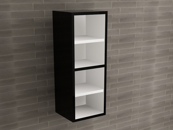 Corp Baie EOS Suspendat 2 Uși MDF Negru Lucios 80x30x30 cm | Mobilier Baie Modern, Premium, Configurabil si Personalizabil - Hulgo Mobili [3]