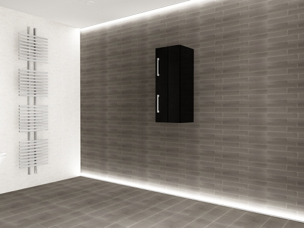 Corp Baie EOS Suspendat 2 Uși MDF Negru Lucios 80x30x30 cm | Mobilier Baie Modern, Premium, Configurabil si Personalizabil - Hulgo Mobili [4]