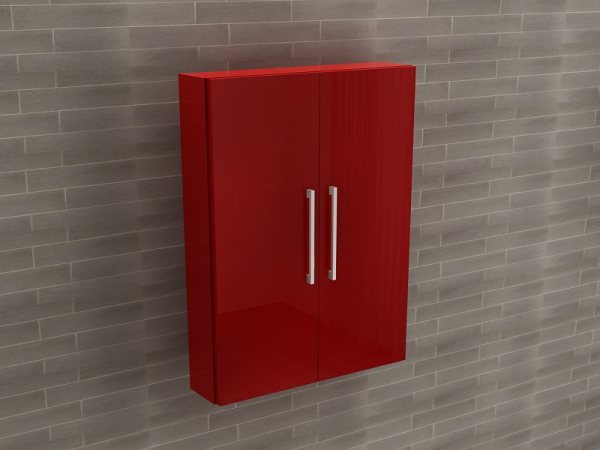 Corp Baie EOS Suspendat 2 Uși MDF Bordo Lucios 80x60x15 cm | Mobilier Baie Modern, Premium, Configurabil si Personalizabil - Hulgo Mobili [2]