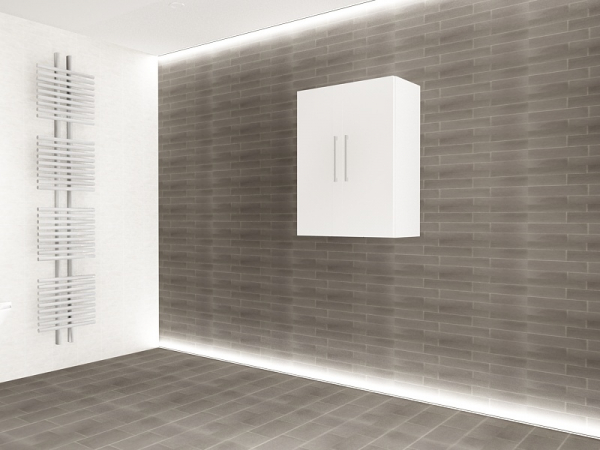 Corp Baie EOS Suspendat 2 Uși MDF Alb Lucios 80x60x30 cm | Mobilier Baie Modern, Premium, Configurabil si Personalizabil - Hulgo Mobili [4]