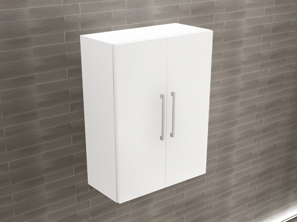 Corp Baie EOS Suspendat 2 Uși MDF Alb Lucios 80x60x30 cm | Mobilier Baie Modern, Premium, Configurabil si Personalizabil - Hulgo Mobili [2]