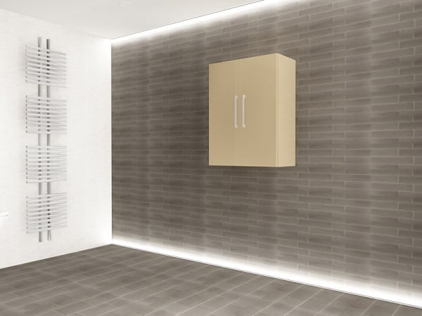 Corp Baie EOS Suspendat 2 Uși MDF Cappuccino Lucios 80x60x30 cm | Mobilier Baie Modern, Premium, Configurabil si Personalizabil - Hulgo Mobili [4]