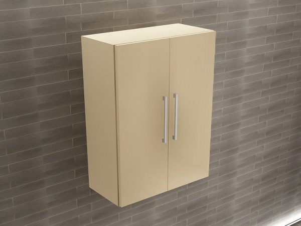 Corp Baie EOS Suspendat 2 Uși MDF Cappuccino Lucios 80x60x30 cm | Mobilier Baie Modern, Premium, Configurabil si Personalizabil - Hulgo Mobili [2]