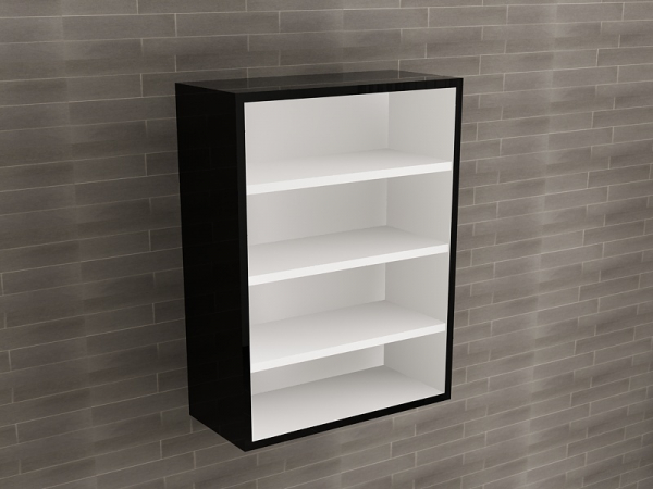 Corp Baie EOS Suspendat 2 Uși MDF Negru Lucios 80x60x30 cm | Mobilier Baie Modern, Premium, Configurabil si Personalizabil - Hulgo Mobili [3]