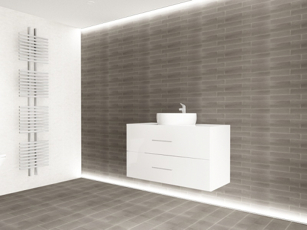 Corp Lavoar Baie EOS Suspendat 2 Sertare MDF Alb Lucios 100x60x45 cm | Mobilier Baie Modern, Premium, Configurabil si Personalizabil - Hulgo Mobili [4]