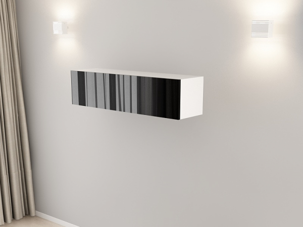 Corp Orizontal 120 MDF Alb/Negru Lucios - Quadro | Modul Mobilier Suspendat Premium Configurabil Fără Mânere/Push to Open - Hulgo Mobili [3]