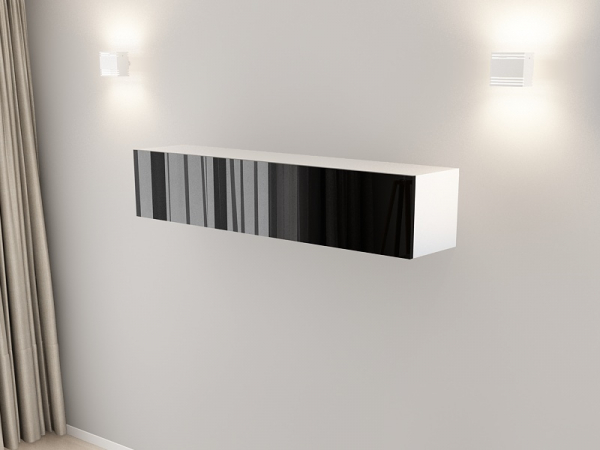 Corp Orizontal 150 MDF Alb/Negru Lucios - Quadro | Modul Mobilier Suspendat Premium Configurabil Fără Mânere/Push to Open - Hulgo Mobili [3]