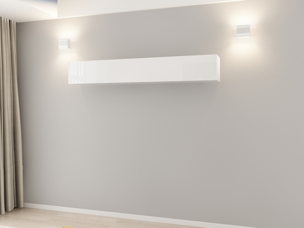 Corp Orizontal 180 MDF Alb Lucios - Quadro | Modul Mobilier Suspendat Premium Configurabil Fără Mânere/Push to Open - Hulgo Mobili [2]