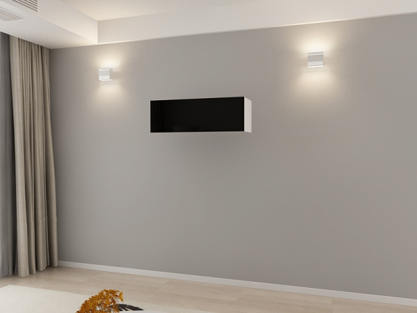 Corp Orizontal 90 MDF Alb/Negru Lucios - Quadro | Modul Mobilier Suspendat Premium Configurabil Fără Mânere/Push to Open - Hulgo Mobili [2]