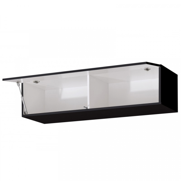 Corp Orizontal 90 MDF Negru Lucios - Quadro | Modul Mobilier Suspendat Premium Configurabil Fără Mânere/Push to Open - Hulgo Mobili [3]