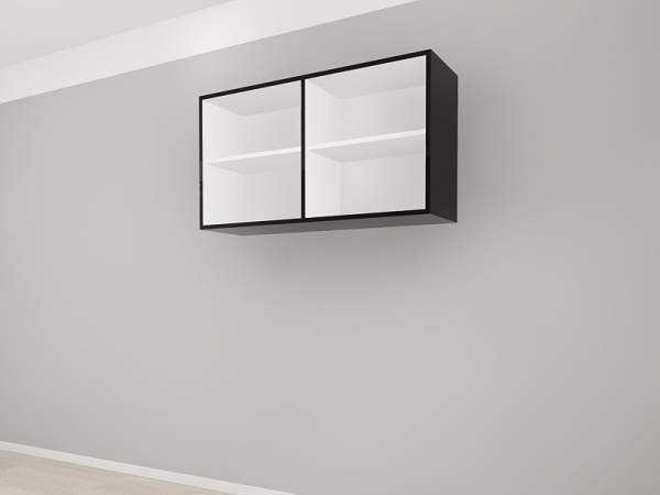 Corp Superior 120 cu 2 Uși MDF Negru Lucios - Blanca | Modul de Bucătărie Premium Configurabil - Hulgo Mobili [2]