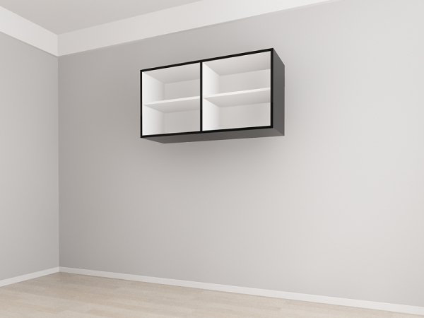 Corp Superior 120 cm Adâncime 37 cm cu 2 Uși - Evora MDF Negru Lucios | Modul Bucătărie Suspendat Premium Configurabil - Hulgo Mobili [3]