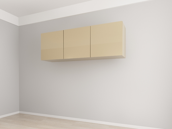 Corp Superior 180 cm Adâncime 37 cm cu 3 Uși - Evora MDF Cappuccino Lucios | Modul Bucătărie Suspendat Premium Configurabil - Hulgo Mobili [2]