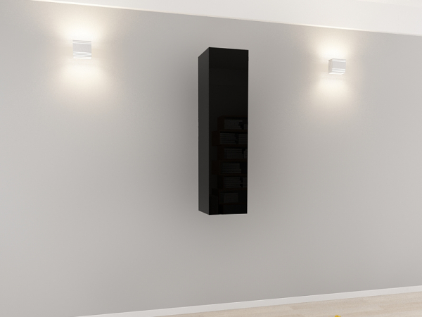 Corp Turn 120 MDF Negru Lucios - Quadro | Modul Mobilier Suspendat Premium Configurabil Fără Mânere/Push to Open - Hulgo Mobili [2]