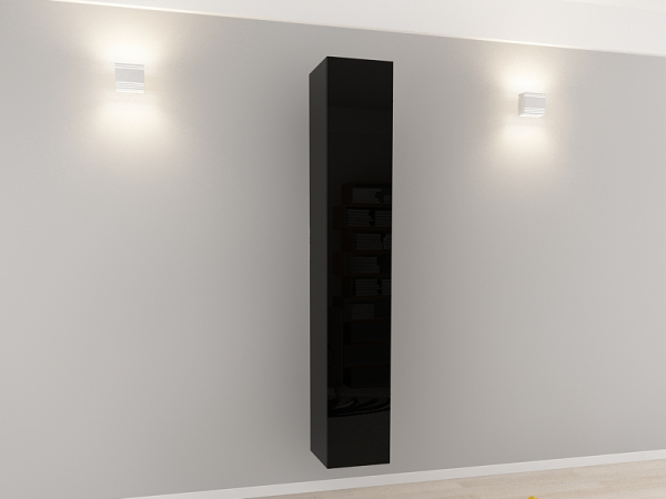 Corp Turn 180 MDF Negru Lucios - Quadro | Modul Mobilier Suspendat Premium Configurabil Fără Mânere/Push to Open - Hulgo Mobili [2]