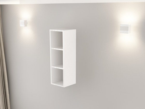 Corp Turn 90 MDF Alb/Negru Lucios - Quadro | Modul Mobilier Suspendat Premium Configurabil Fără Mânere/Push to Open - Hulgo Mobili [4]