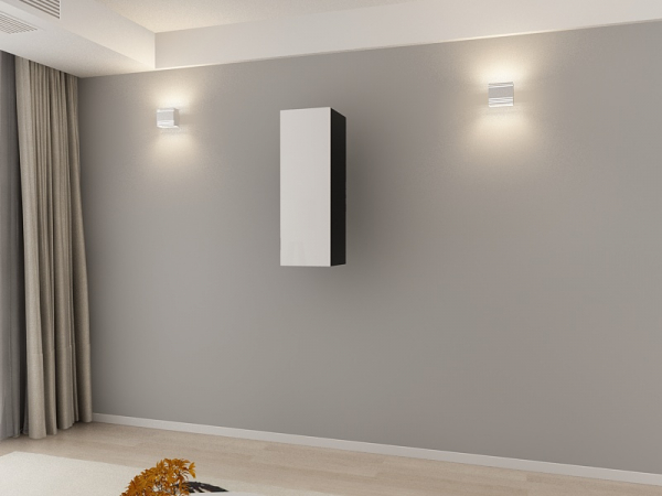 Corp Turn 90 MDF Negru/Alb Lucios - Quadro | Modul Mobilier Suspendat Premium Configurabil Fără Mânere/Push to Open - Hulgo Mobili [2]
