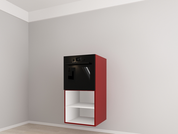 Corp Vertical 125 cm Adâncime 57 cm pentru Cuptor Incorporabil și 1 Ușă - Evora MDF Bordo Lucios | Modul Suspendat pentru Bucătărie Premium, Configurabil și Personalizabil - Hulgo Mobili [3]
