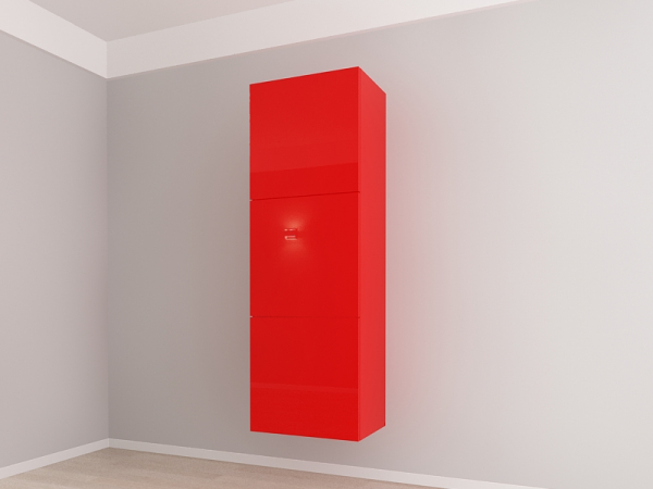 Corp Vertical 187 cm Adâncime 37 cm cu 3 Uși - Evora MDF Rosu Lucios | Modul Suspendat pentru Bucătărie Modernă, Configurabil și Elegant - Hulgo Mobili [2]