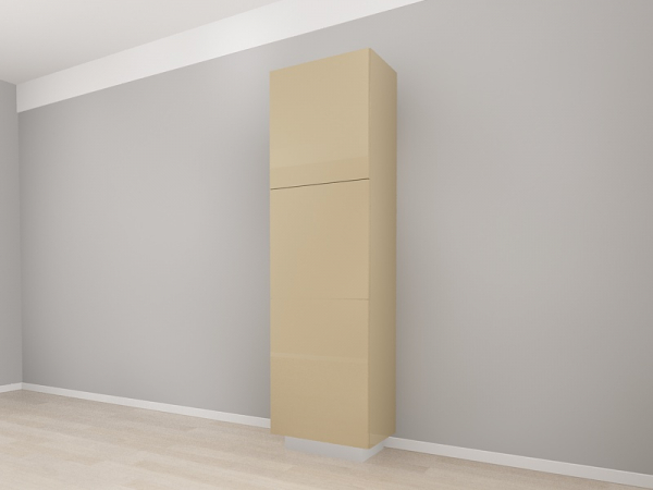 Corp Vertical 210 cu 3 Uși Adancime 37 Blanca Cappuccino Lucios - Modul Premium de Bucătărie Configurabil, Fără Mânere, Deschidere Prin Apăsare - Hulgo Mobili [3]